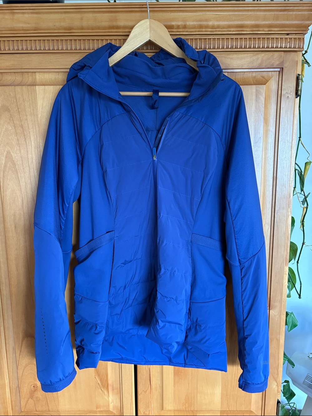 Womens ‘Down for it all’ Jacket - in Psychic blue